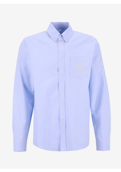 Regular Fit Açık Mavi Baskılı Erkek Gömlek M5YH64WHFK1-G76S Guess Jeans Erkek