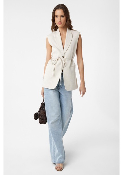 Ekru Kuşaklı Kadın Yelek fiyatları