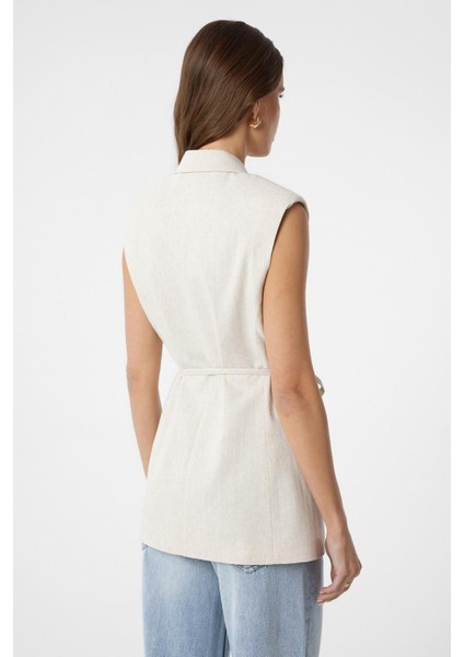 Ekru Kuşaklı Kadın Yelek fırsatları