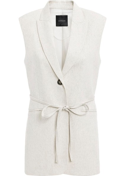 Ekru Kuşaklı Kadın Yelek indirimleri