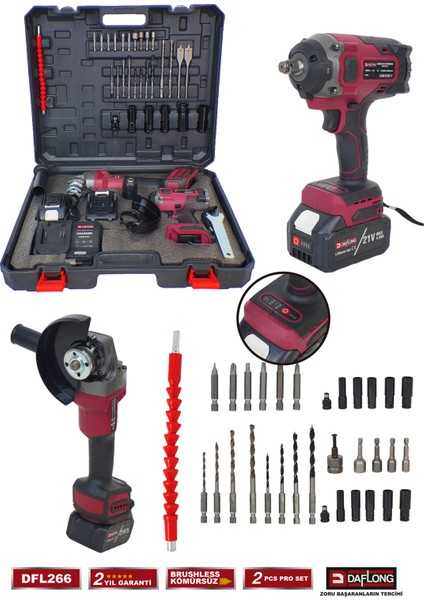 2'li Sanayi Seti 6 Kademeli Devirli TAŞLAMA+1600NM Somun Bijon Makinası DFL-266 fiyatları