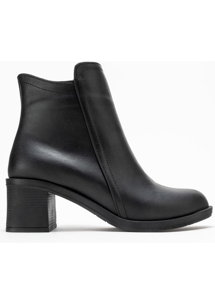 Kadın Sade Fermuarlı Bot Siyah Cilt fiyatları