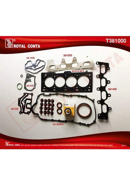 Mtxdpn Motor Takim Conta Keçeli Lastikli Clio-Mgn-Scenic-Lgn 1.4-1.6 16V K4J-K4M