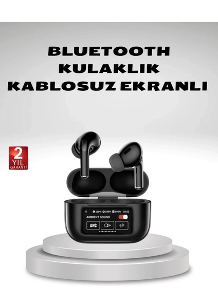 Buğz Aktif Gürültü Engelleme (Anc) Kablosuz Bluetooth Kulaklık – Dijital Ekranlı, Dokunmatik ve Uzun Pil Ömürlü