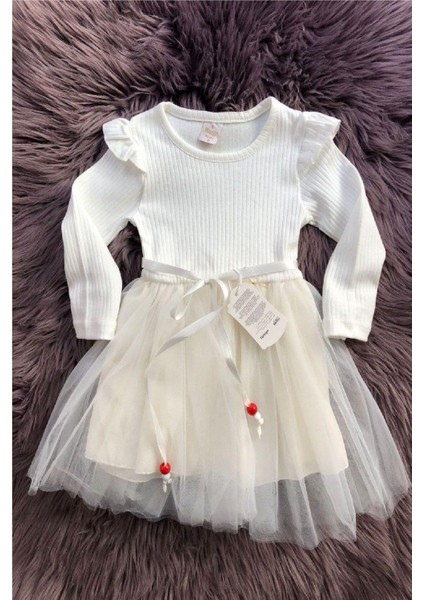 Kız Çocuk Tül Pamuklu Uzun Kol Özel Gün Doğum Günü Günlük Prenses Elbise modelleri