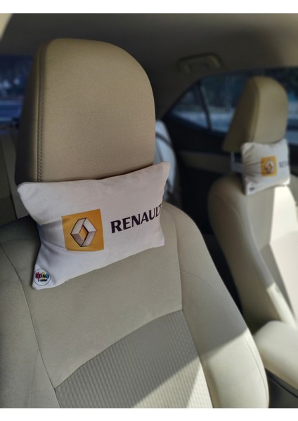 Renault Logo Baskılı Tüm Modellere Uyumlu Araç Boyun Yastığı, Baby Face Kumaş