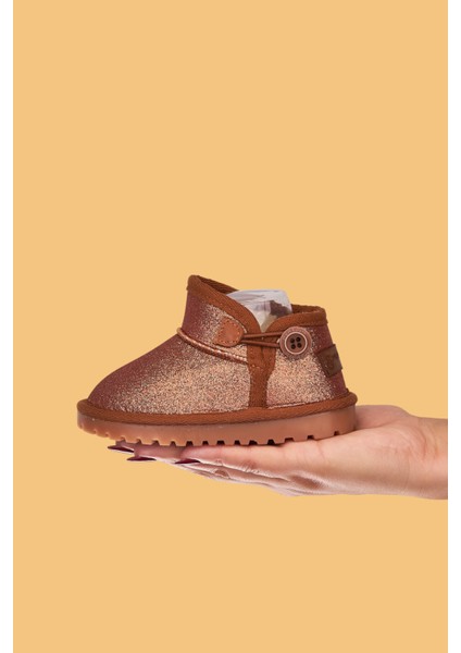 Aurora Kız Çocuk Bebek Simli Kışlık Taba Günlük Bot - Ortopedik Kaymaz Taban Sıcak Tutan Rahat Bot fiyatları