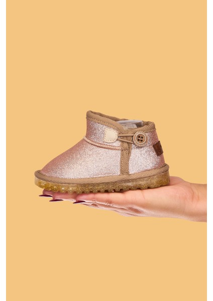 Aurora Kız Çocuk Bebek Simli Kışlık Taba Günlük Bot - Ortopedik Kaymaz Taban Sıcak Tutan Rahat Bot fiyatları