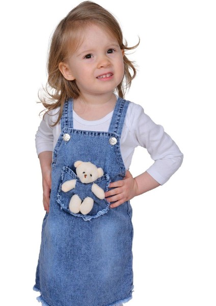 Ayıcıklı Denim Kot Jile Elbise Salopet modelleri