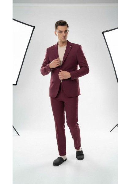 Erkek Tek Düğme Slim Fit Takım Elbise - Şık Ofis ve Davet Kombini modelleri