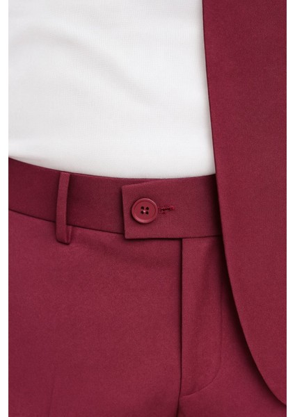 Erkek Tek Düğme Slim Fit Takım Elbise - Şık Ofis ve Davet Kombini