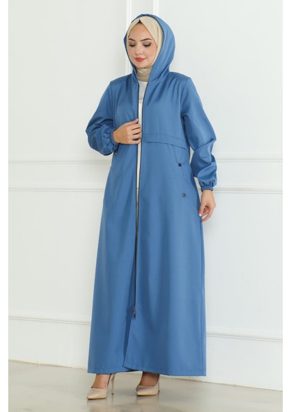 Armalı Fermuarlı Trençkot Mavi 19217 modelleri