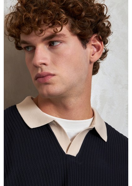 Erkek Polo Yaka Nopeli Oversize Triko Kazak fırsatları