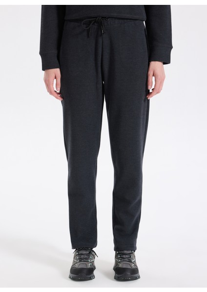 D5WL-EA3597 Antrasit Melanj Relaxed Düz Kadın Eşofman Altı modelleri