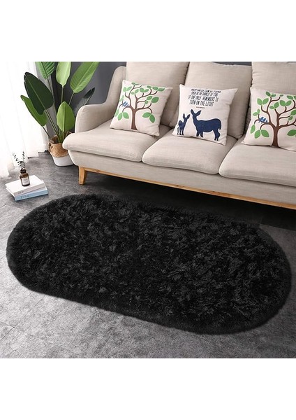Yumuşak Modern Peluş Kaymaz Salon Oturma Çocuk Yatak Odası Mutfak Antre Siyah modelleri