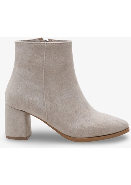 Melida Kadın Topuklu Bot Bej Süet