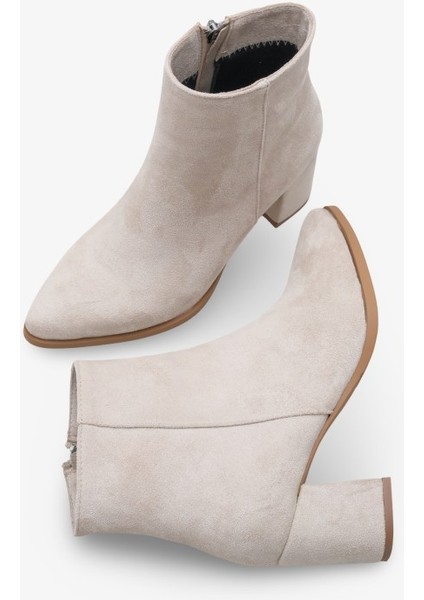 Melida Kadın Topuklu Bot Bej Süet fırsatları