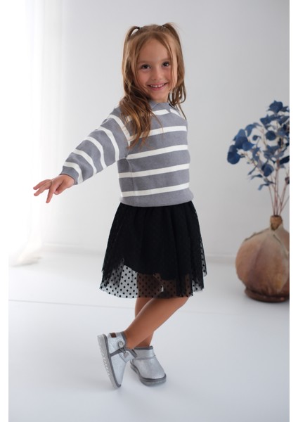 Aurora Kız Çocuk Bebek Simli Kışlık Taba Günlük Bot - Ortopedik Kaymaz Taban Sıcak Tutan Rahat Bot modelleri