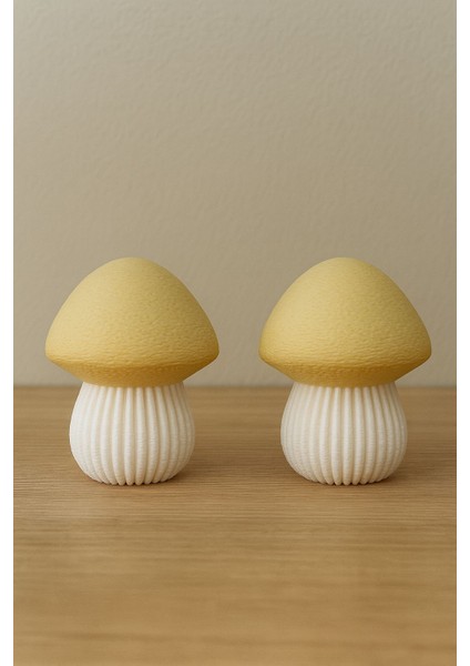 Dekoratif Işıklı Mantar Biblo Seti , Tealight LED Mumlu fiyatları