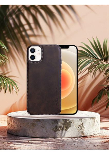 Juno Iphone 11 Hakiki Deri Koruyucu Kılıf Koyu Kahverengi