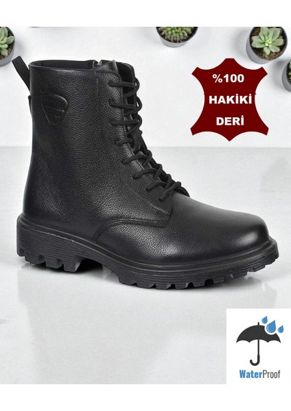 7106 Scooter Ortopedik Hakiki Deri Erkek Bot Ayakkabı Fermuarlı