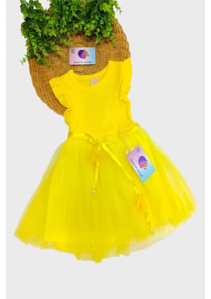 Kız Çocuk Tül Özel Gün Doğum Günü Günlük Prenses Elbise