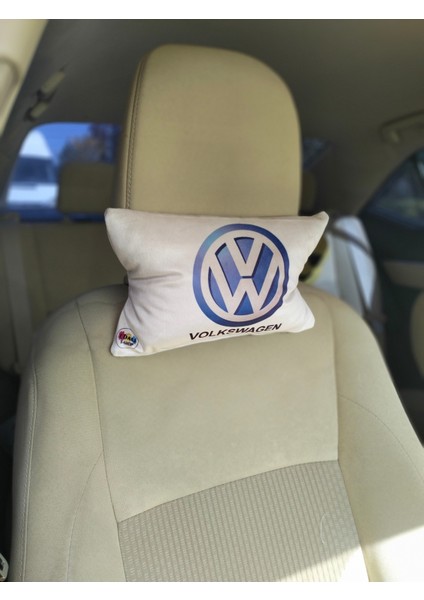 Volkswagen Logo Araç Boyun Yastığı, Baby Face Kumaş