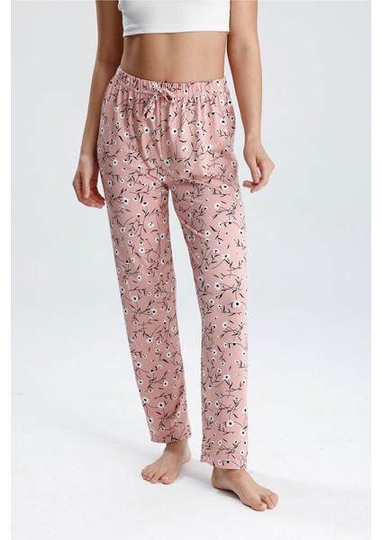 Kadın Çiçek Desenli Uzun Pijama Pantolon | Pembe fiyatları