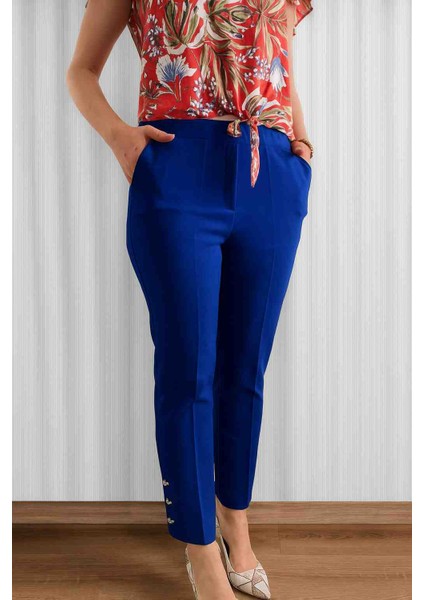 Saks Shine Çiçek Taşlı Kumaş Pantolon fiyatları