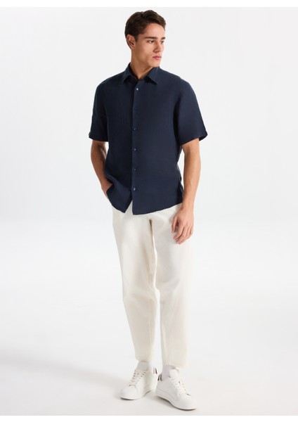 Regular Fit Gömlek Yaka Lacivert Erkek Gömlek Rash fiyatları