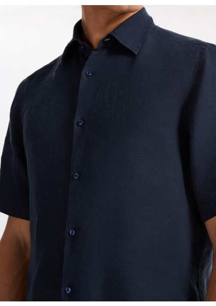 Regular Fit Gömlek Yaka Lacivert Erkek Gömlek Rash fırsatları