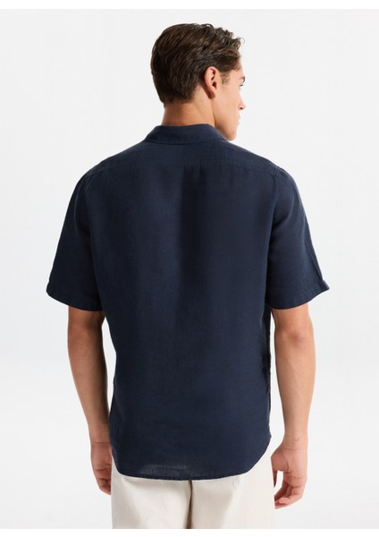Regular Fit Gömlek Yaka Lacivert Erkek Gömlek Rash indirimleri