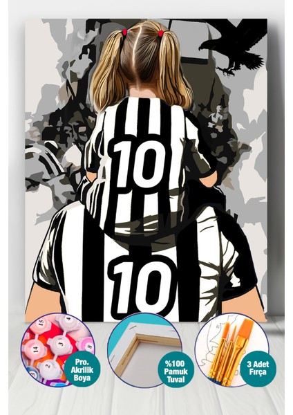 Siyah Beyaz Sevdamız Sayılarla Boyama Seti