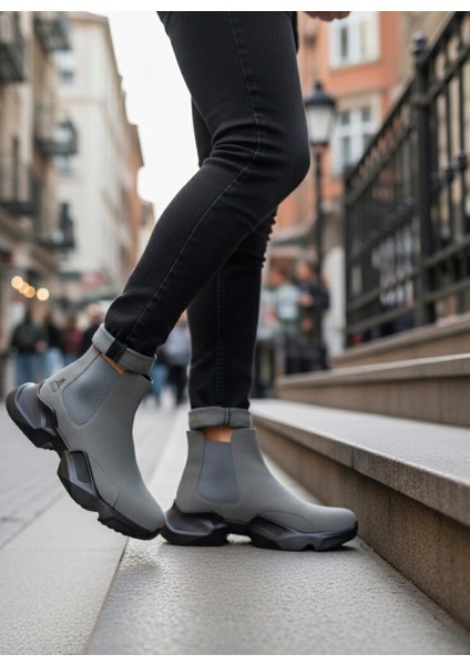 BA0444 Bağcıksız Rahat Yüksek Taban Füme Erkek Spor Yarım Bilek Bot fiyatları