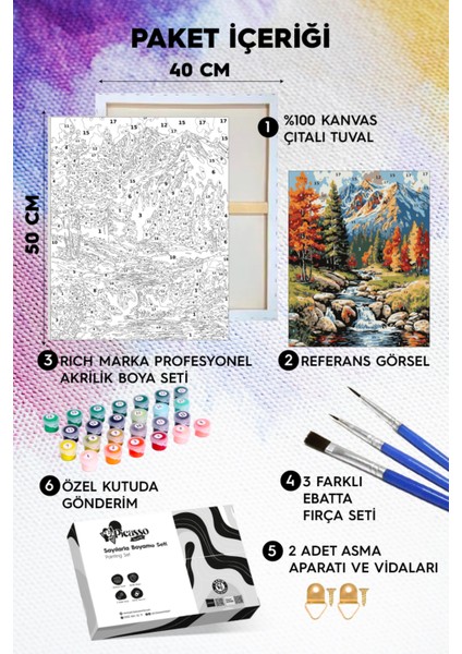 Dağ ve Dere Sayılarla Boyama Seti fiyatları