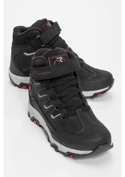 Kaydırmaz Cırtlı Çocuk Trekking Bot Siyah Buz
