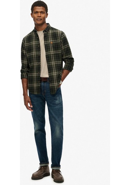 Regular Fit Haki Kareli Erkek Gömlek M4011047A-H7J