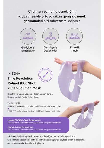 Retinol Içerikli 2 Adımlı Jel Maske Mıssha Time Revolution Retinol 1000 Shot 2 Step Solution Mask fiyatları