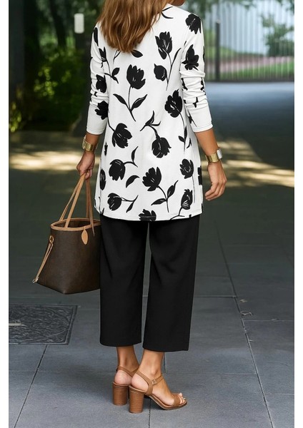 Mdb Kadın Uzun Kollu Önü Açık Modal Ceket Kolsuz Viskon Iki Iplik Bluz ve Pantolon Üçlü Takım fiyatları