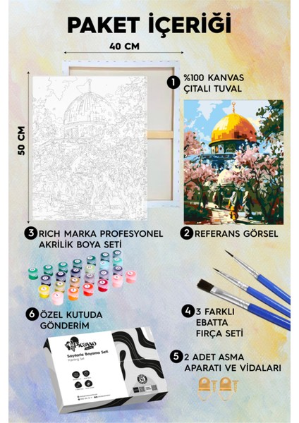 Kudüse Yolculuk Sayılarla Boyama Seti fiyatları