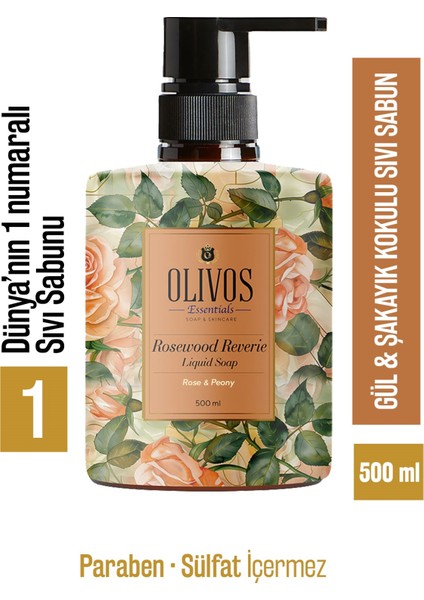 Gül Şakayık Kokulu Sıvı Sabun Sanat Koleksiyonu Tablo Gibi Şişeler Muhteşem Koku Yoğun Nemlendirici