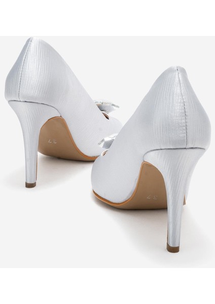 Elmas Taşlı Kadın Stiletto Ayakkabı Gümüş fırsatları