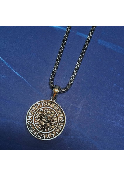 Aslan Figürlü Viking Pusulası El Işçiliği 925 Ayar Gümüş Erkek Kolye fiyatları