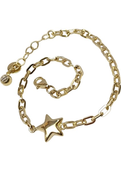 Tombul Yıldız Bileklik Künye 14 Ayar Altın Hd Videolu