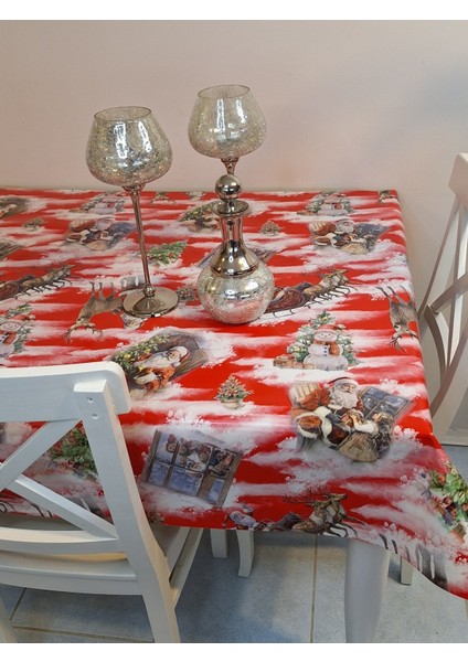 Yeni Yıl Desenli Elyaflı Pvc Masa Örtüsü – Silinebilir ve Su Geçirmez Muşamba modelleri