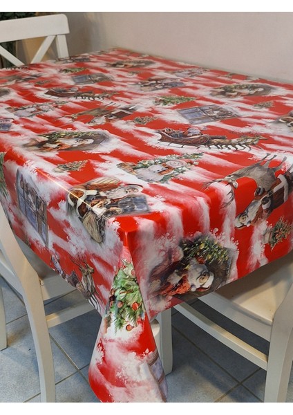 Yeni Yıl Desenli Elyaflı Pvc Masa Örtüsü – Silinebilir ve Su Geçirmez Muşamba fırsatları