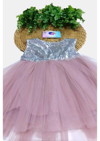 Kız Bebek/çocuk Pullu Kolsuz Tütülü Kuyruklu Astarlı Elbise Özel Gün Düğün Doğum Günü Bayram Prenses modelleri