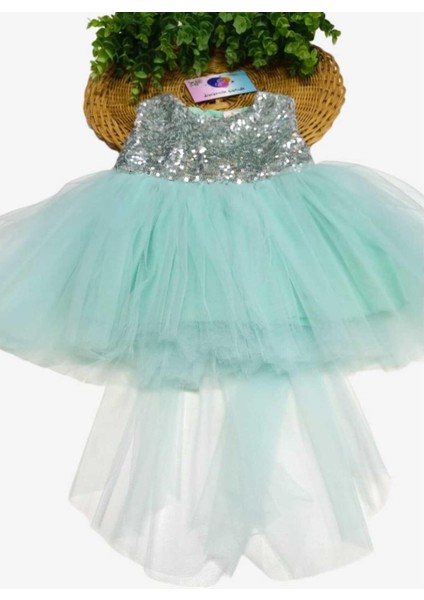 Kız Bebek/çocuk Pullu Kolsuz Tütülü Kuyruklu Astarlı Elbise Özel Gün Düğün Doğum Günü Bayram Prenses fiyatları