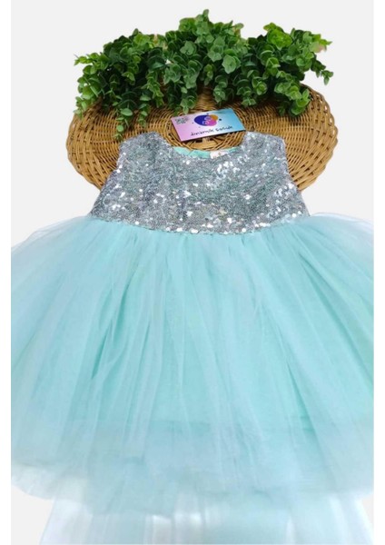 Kız Bebek/çocuk Pullu Kolsuz Tütülü Kuyruklu Astarlı Elbise Özel Gün Düğün Doğum Günü Bayram Prenses modelleri