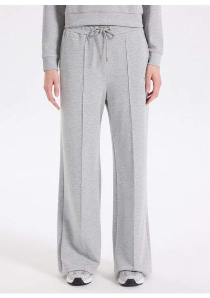 D5WL-EA3585 Gri Melanj Relaxed Düz Kadın Eşofman Altı modelleri